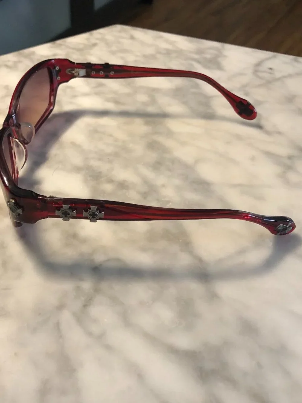 NEW LOREE RODKIN SUNGLASSES MODEL ELTON IN BURGUNDY COLOR